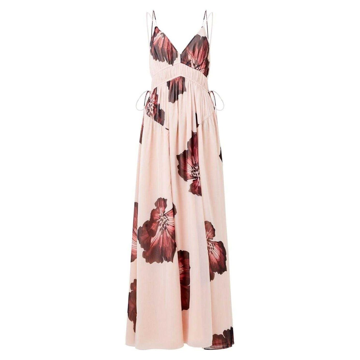 Blush Pink - Front - French Connection Womens-Ladies Hallie V Neck Maxi Dress
