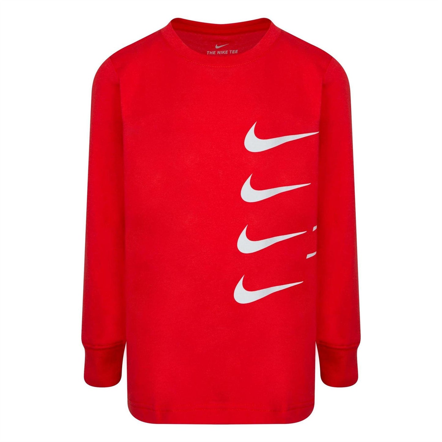 University Red - Front - Nike Childrens-Kids Swoosh Long-Sleeved T-Shirt