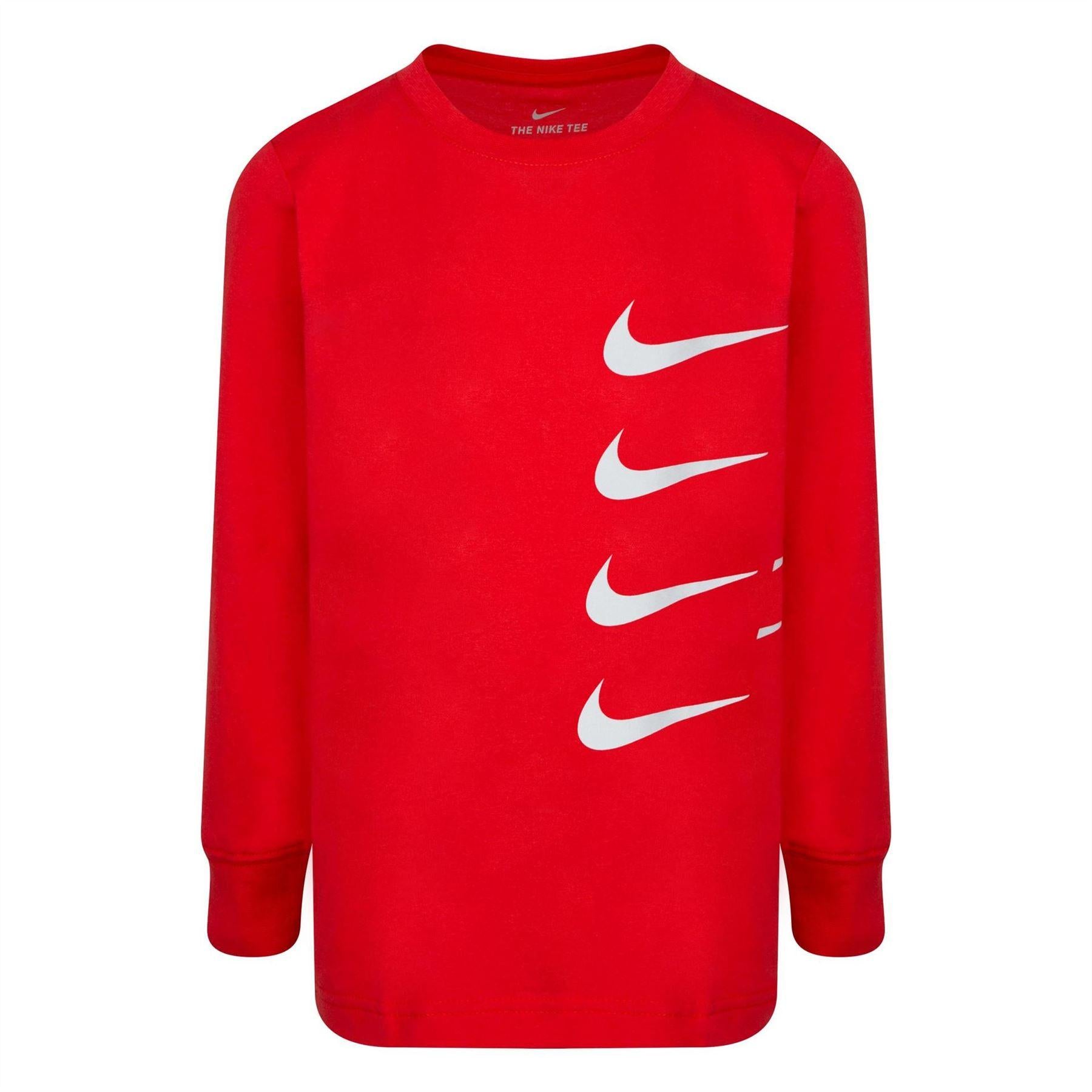 University Red - Front - Nike Childrens-Kids Swoosh Long-Sleeved T-Shirt