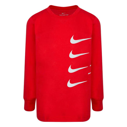 University Red - Front - Nike Childrens-Kids Swoosh Long-Sleeved T-Shirt