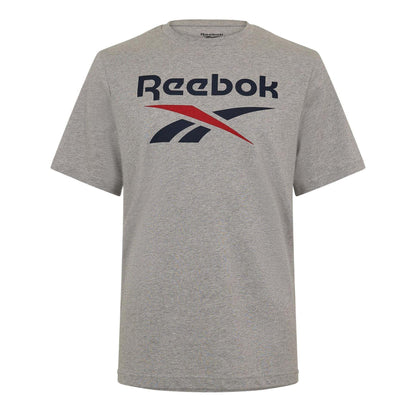 Light Grey Heather - Front - Reebok Mens Identity Big Logo T-Shirt