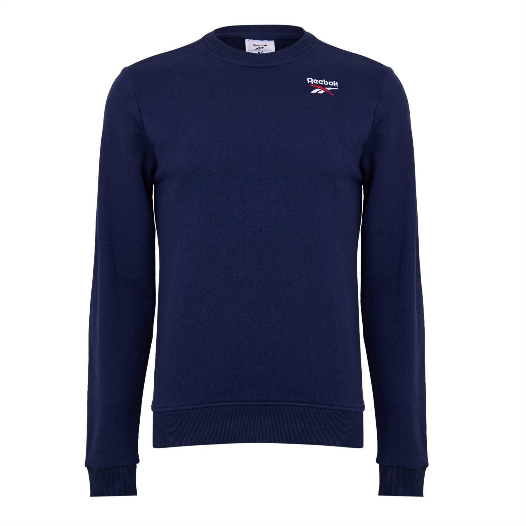 Navy - Front - Reebok Mens Identity Small Logo Sweatshirt