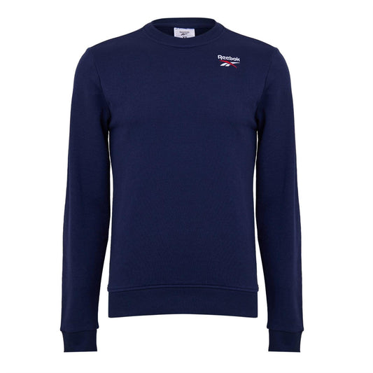 Navy - Front - Reebok Mens Identity Small Logo Sweatshirt