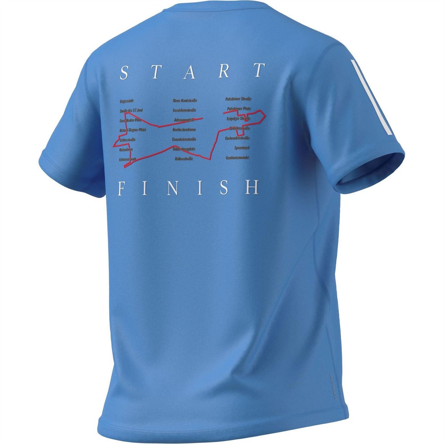 Blue Burst - Back - Adidas Womens-Ladies Berlin Half Logo T-Shirt
