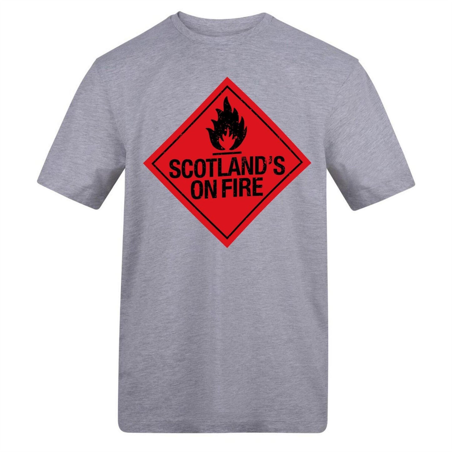 Grey - Front - AWD Mens Scotlands On Fire T-Shirt