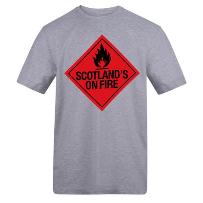 Grey - Front - AWD Mens Scotlands On Fire T-Shirt