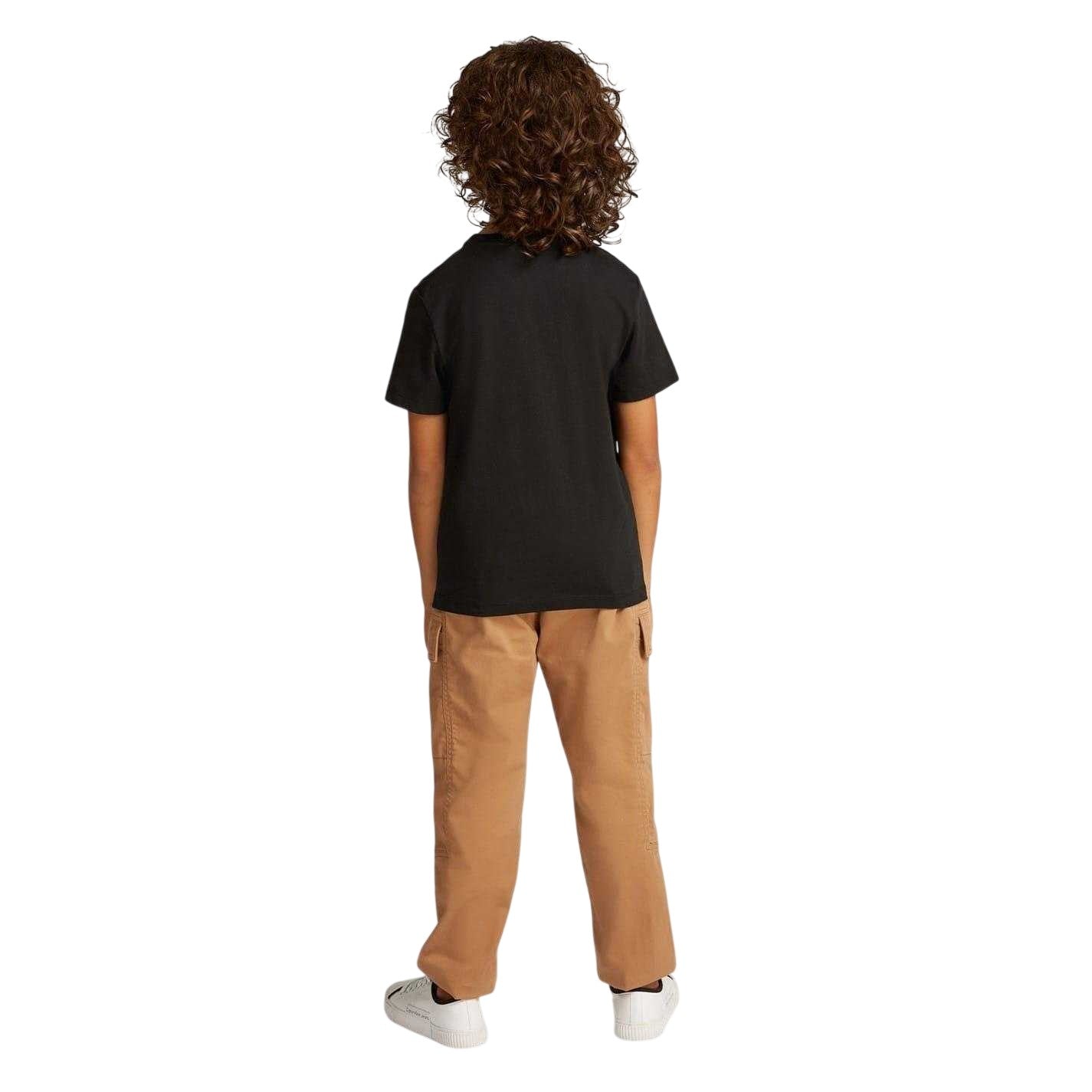 Black - Back - Calvin Klein Childrens-Kids Logo T-Shirt