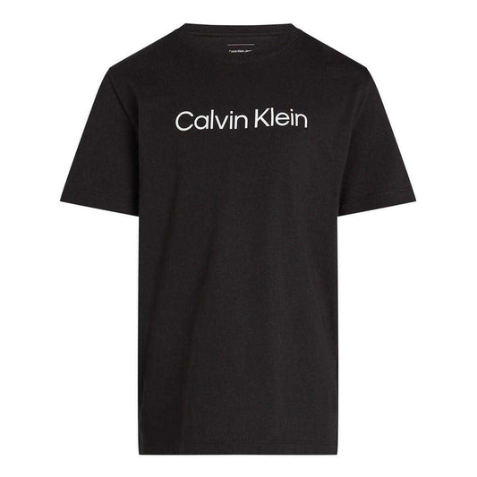 Black - Front - Calvin Klein Childrens-Kids Logo T-Shirt