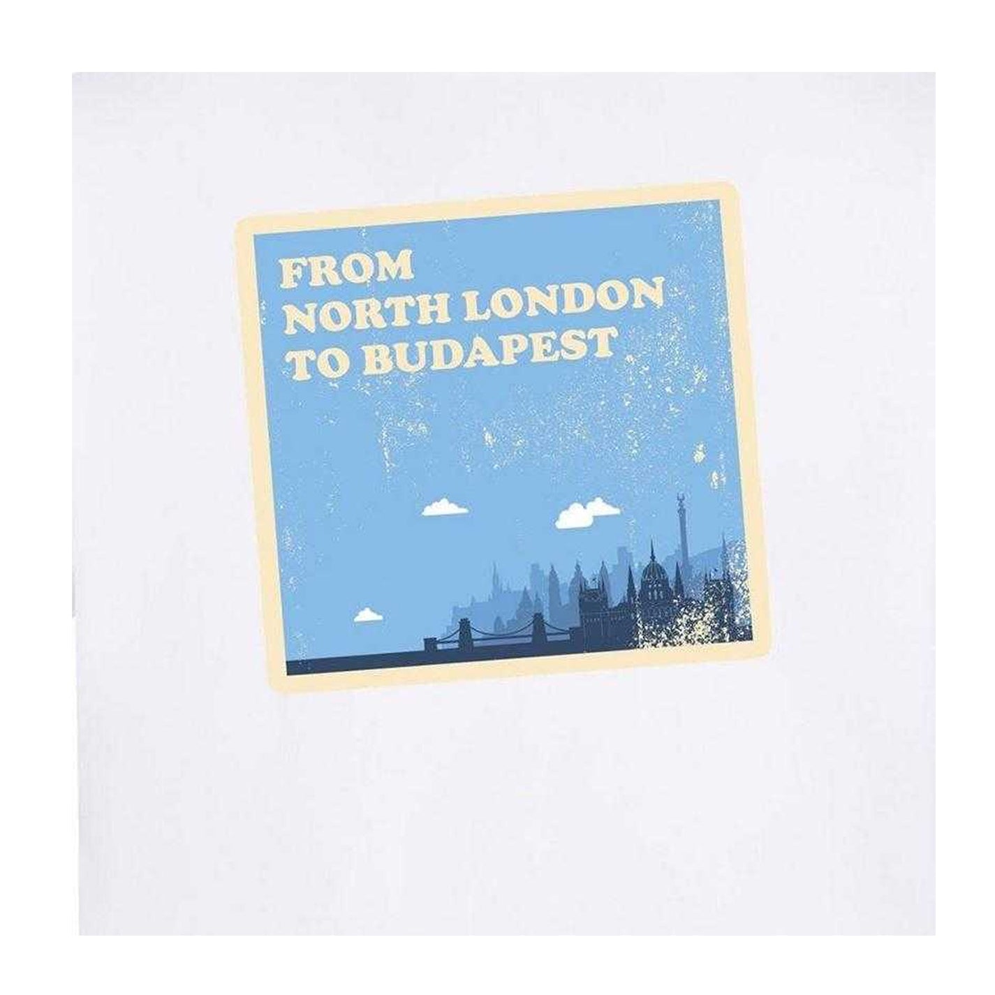 White - Side - AWD Mens From North London To Budapest T-Shirt