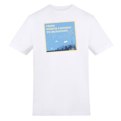 White - Front - AWD Mens From North London To Budapest T-Shirt