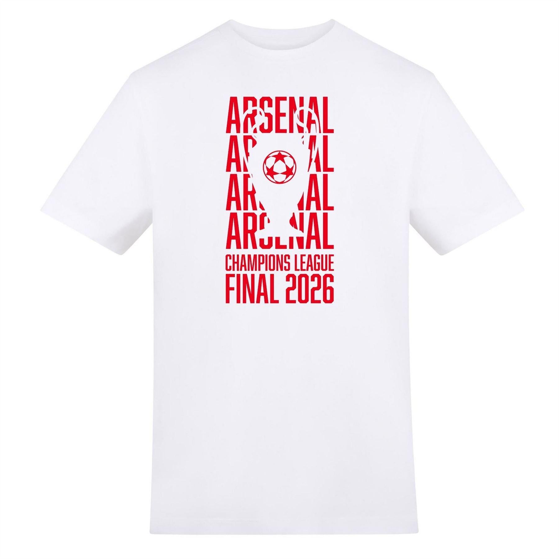 White - Front - AWD Mens Arsenal Champions League T-Shirt
