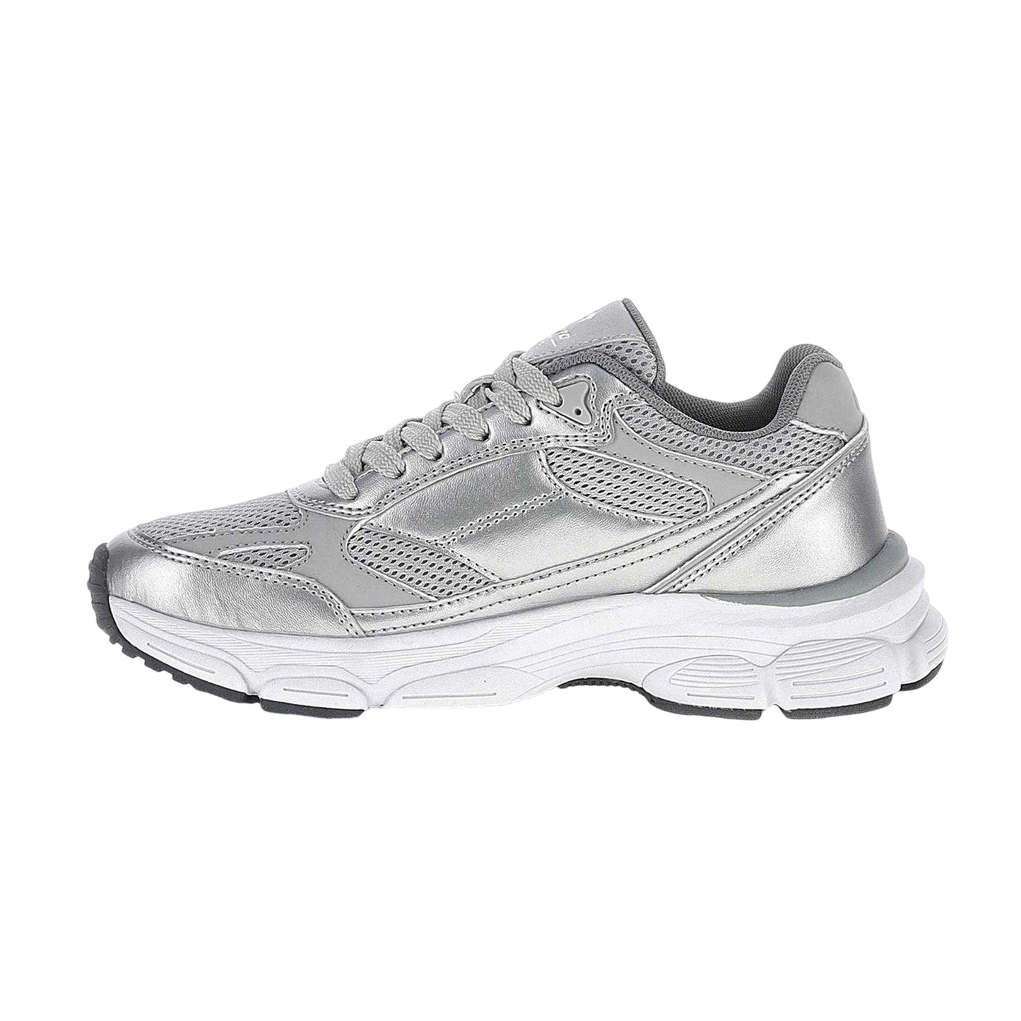 Mushroom - Side - Lotto Womens-Ladies Logo Metallic Low Trainers