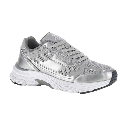 Mushroom - Front - Lotto Womens-Ladies Logo Metallic Low Trainers