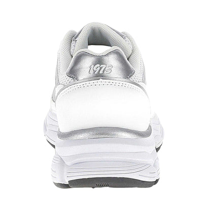 White-Silver - Back - Lotto Womens-Ladies Boston Metallic Detail Low Cut Trainers
