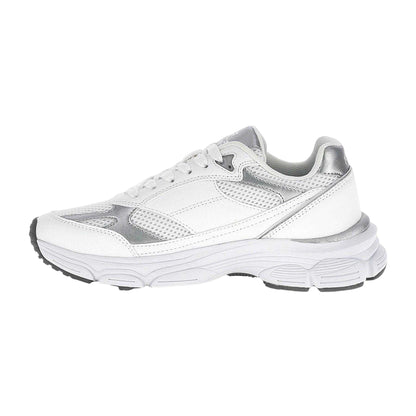 White-Silver - Side - Lotto Womens-Ladies Boston Metallic Detail Low Cut Trainers