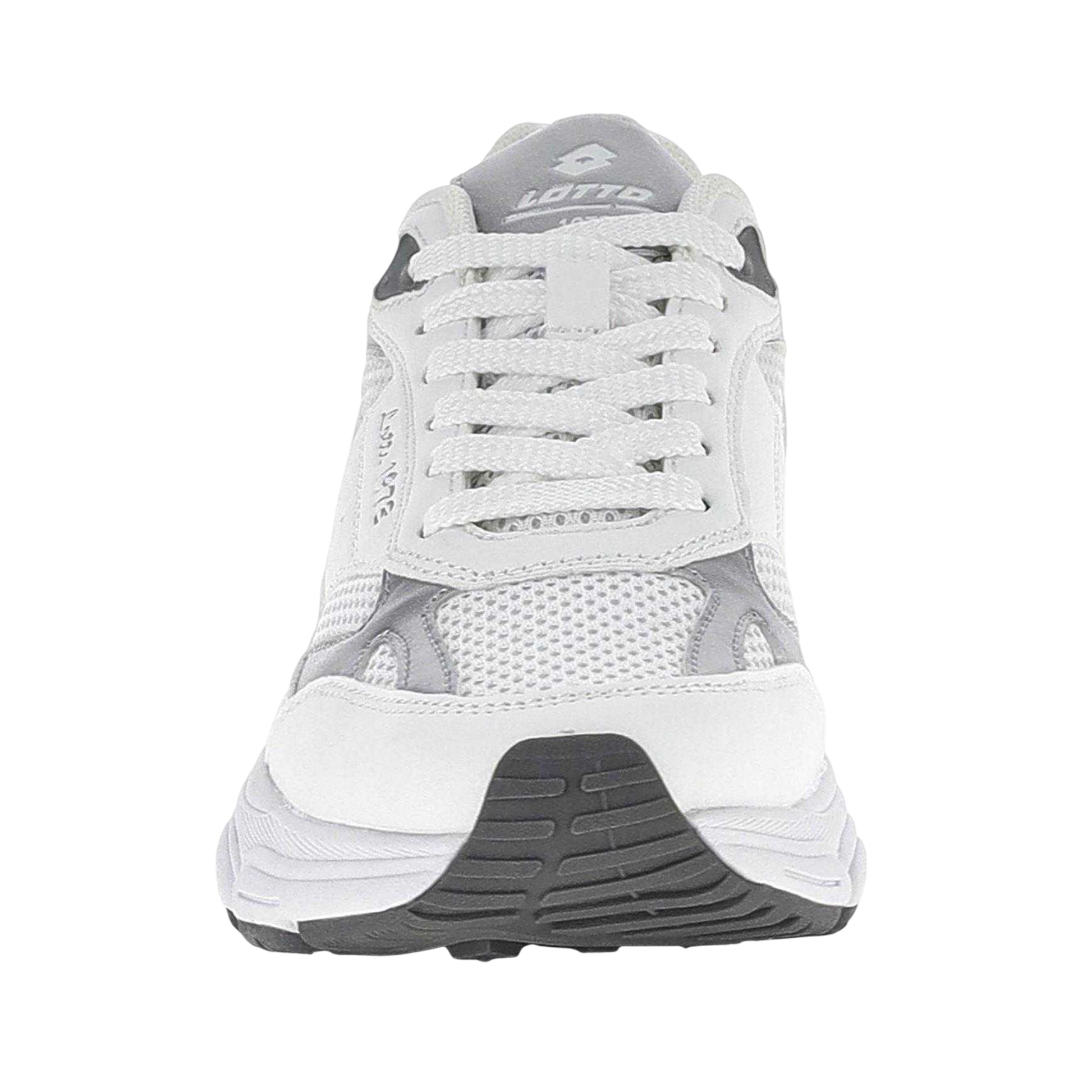 White-Silver - Lifestyle - Lotto Womens-Ladies Boston Metallic Detail Low Cut Trainers