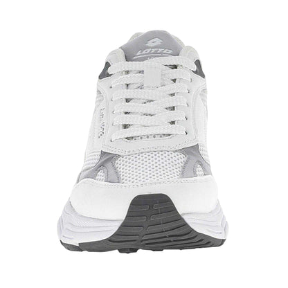 White-Silver - Lifestyle - Lotto Womens-Ladies Boston Metallic Detail Low Cut Trainers