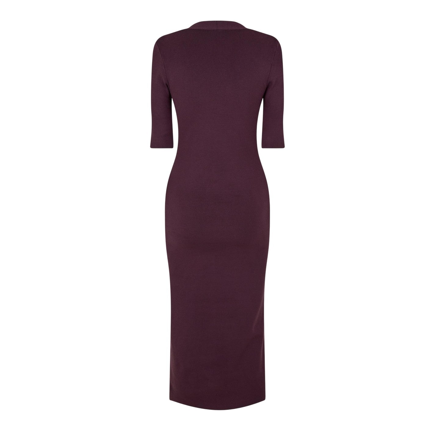 Red - Back - Boss Womens-Ladies Fezanin V Neck 3-4 Sleeve Midi Dress
