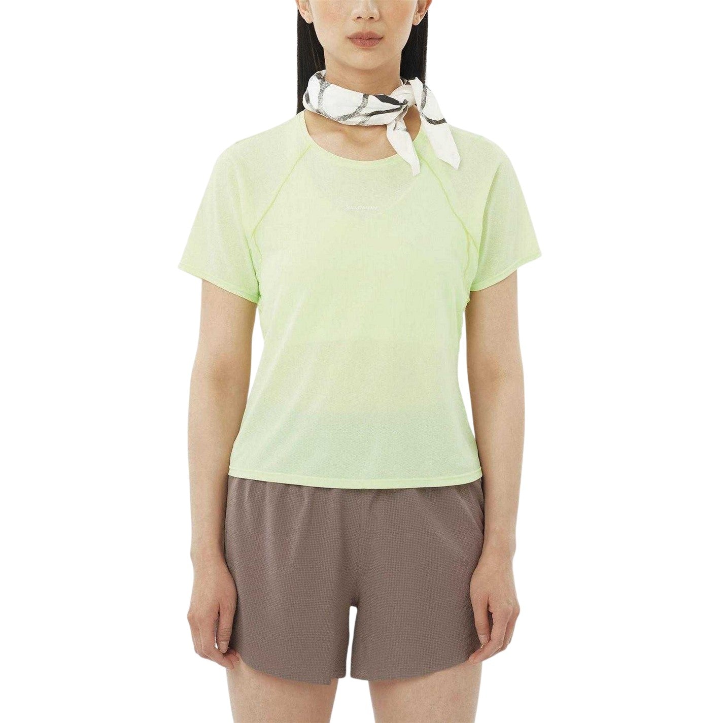 Lime - Side - Salomon Womens-Ladies Shakeout Air Crop T-Shirt