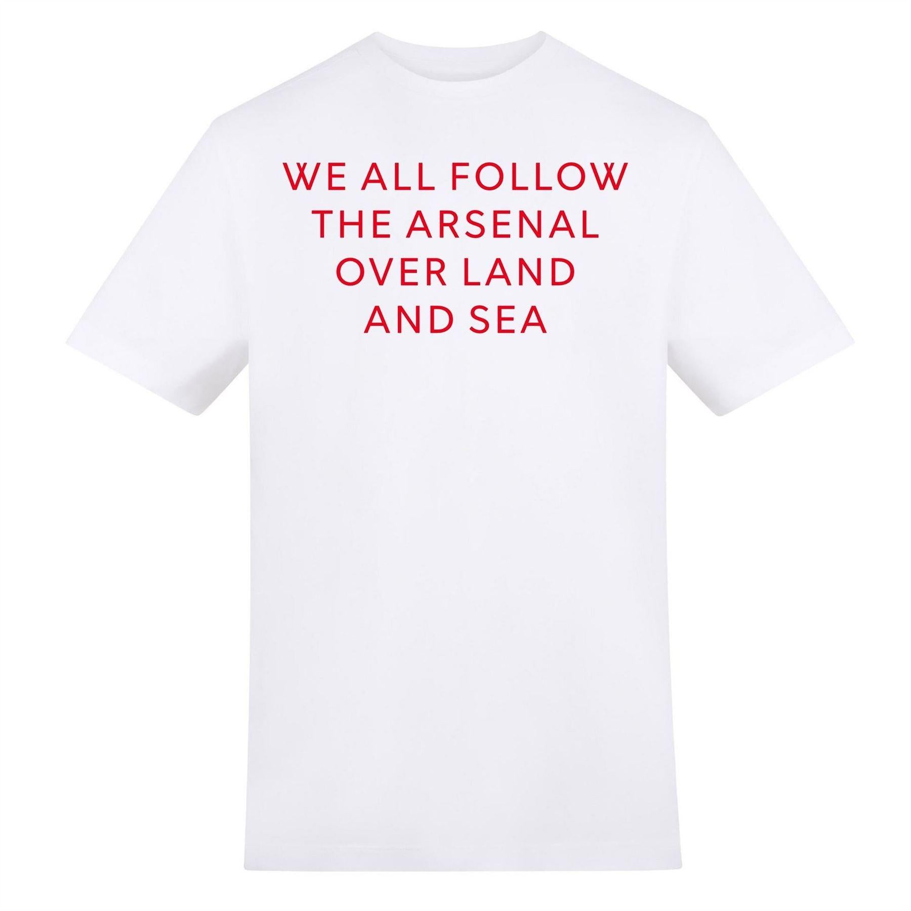 White - Front - AWD Mens We All Follow The Arsenal T-Shirt