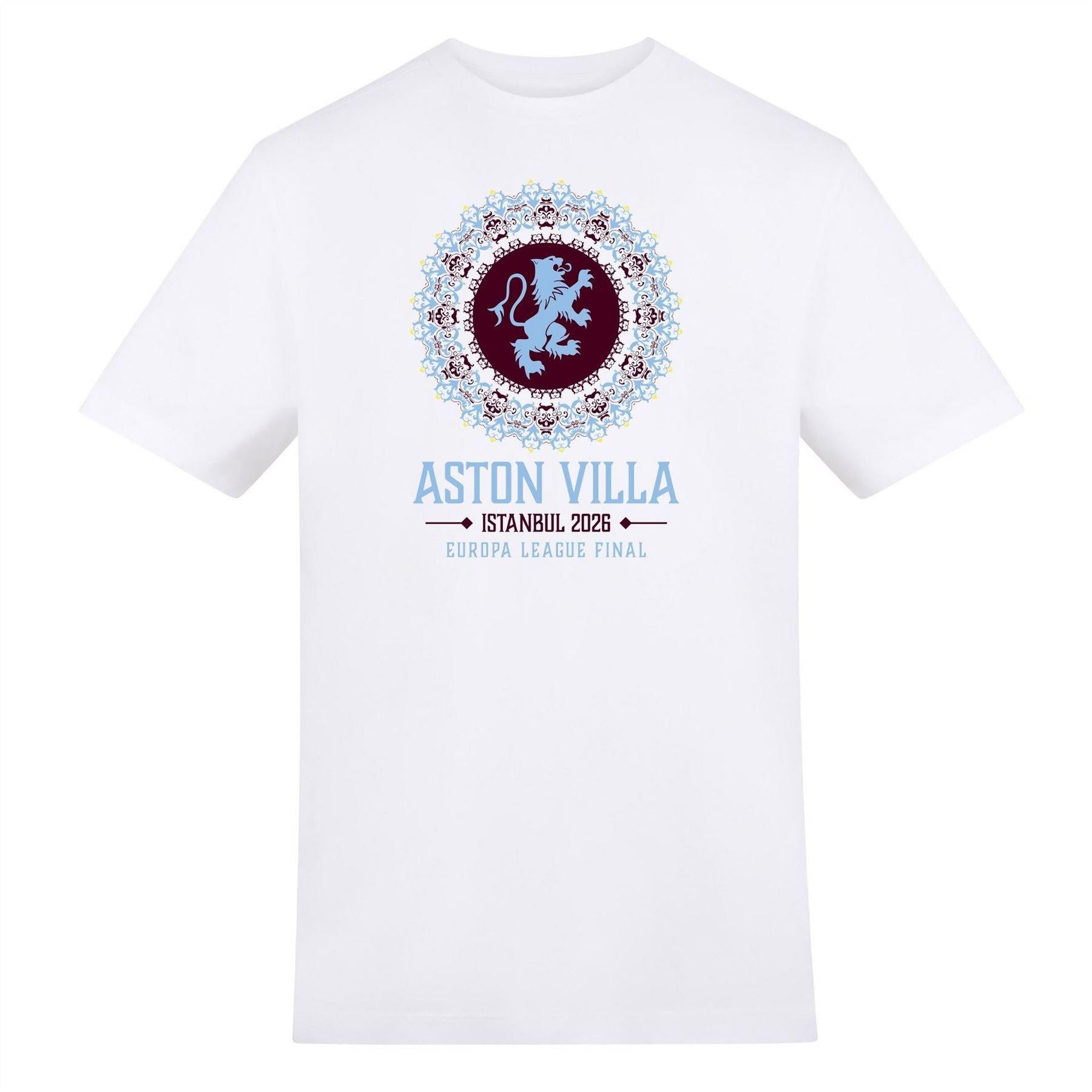 White - Front - UEFA Mens Istanbul 2026 Aston Villa FC Logo T-Shirt