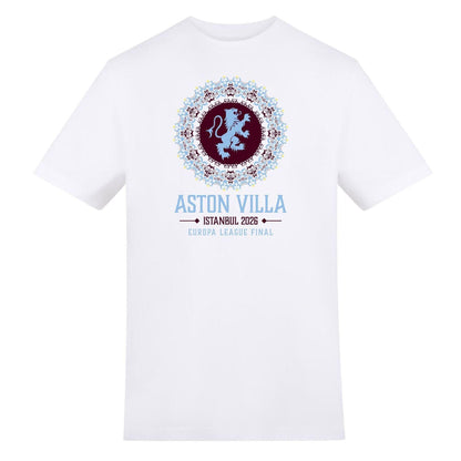 White - Front - UEFA Mens Istanbul 2026 Aston Villa FC Logo T-Shirt