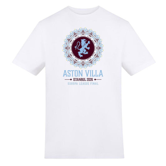 White - Front - UEFA Mens Istanbul 2026 Aston Villa FC Logo T-Shirt
