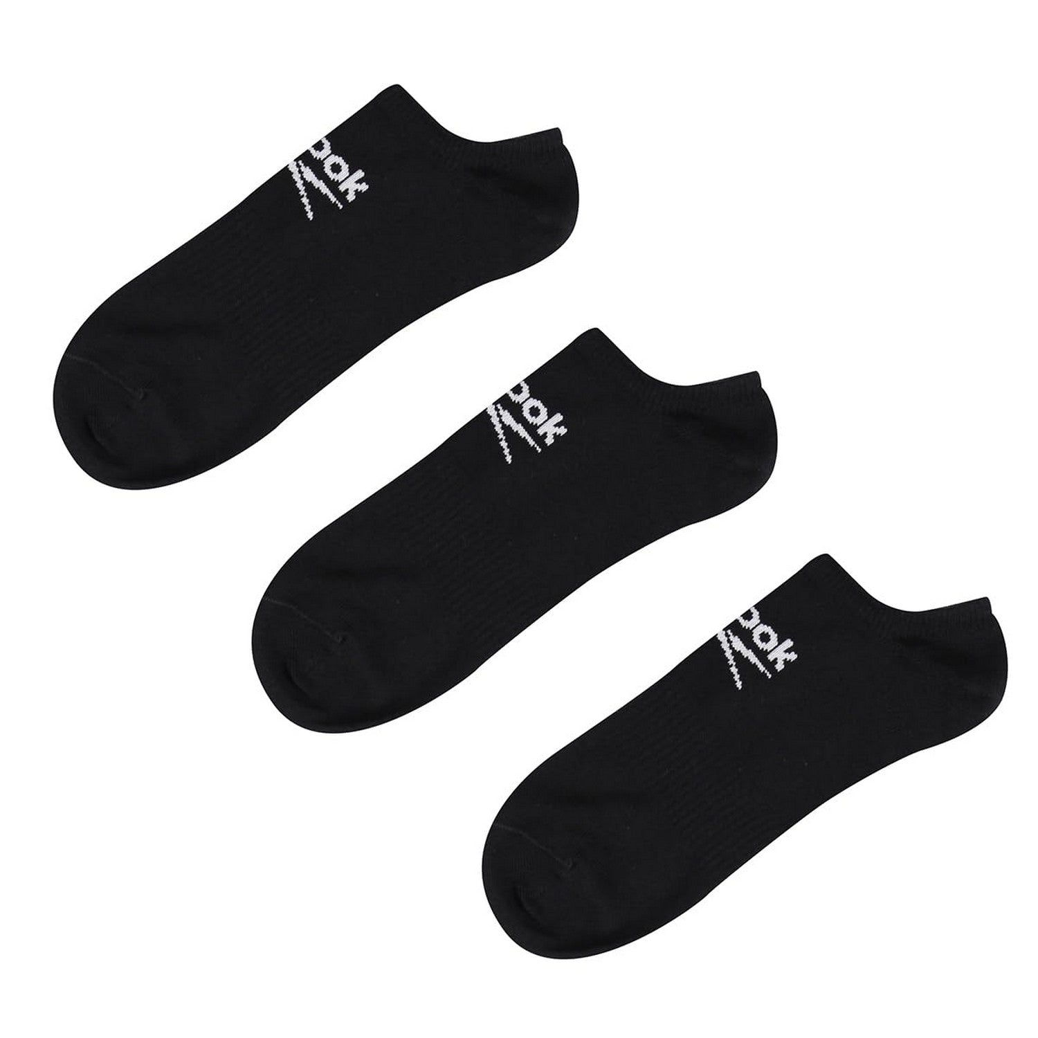 Black - Side - Reebok Mens Logo Low Cut Trainer Socks (Pack of 3)