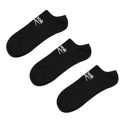 Black - Side - Reebok Mens Logo Low Cut Trainer Socks (Pack of 3)