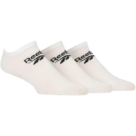 White - Front - Reebok Mens Logo Low Cut Trainer Socks (Pack of 3)