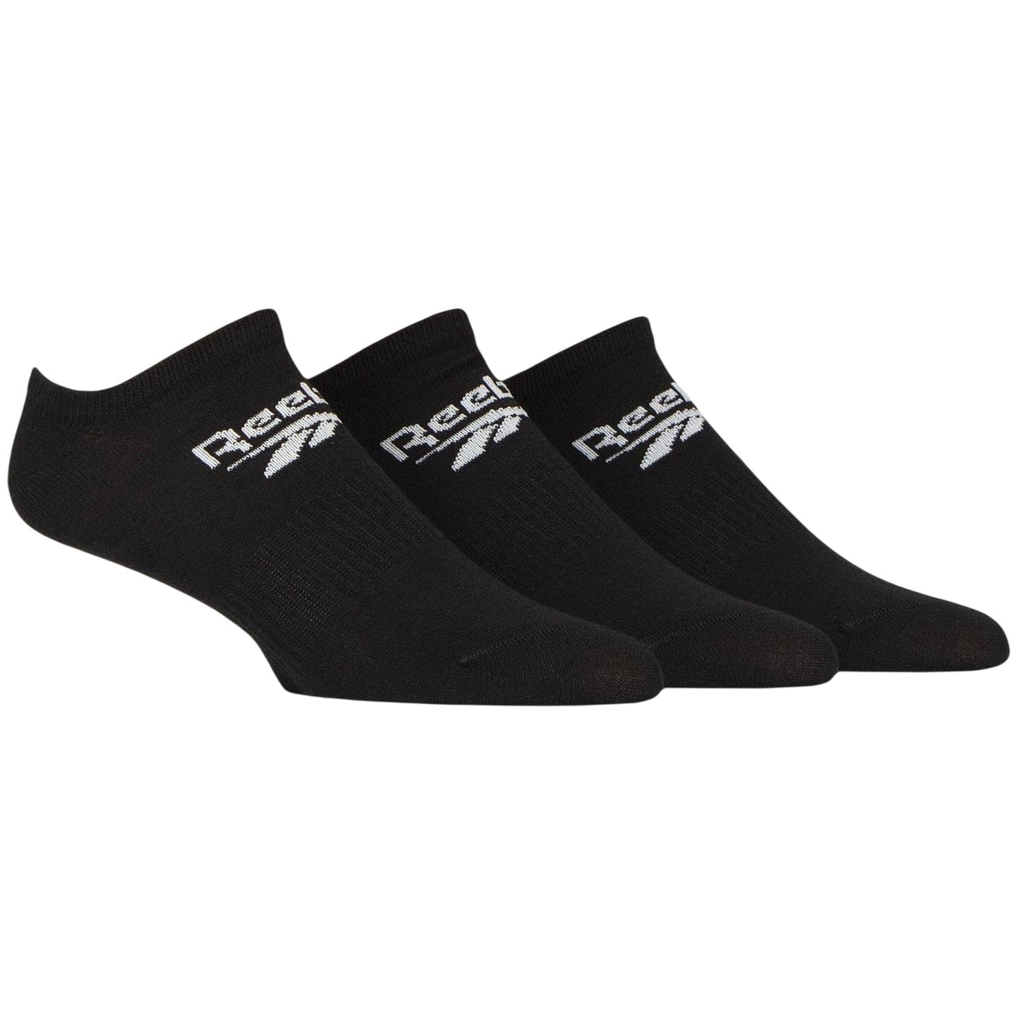 Black - Front - Reebok Mens Logo Low Cut Trainer Socks (Pack of 3)