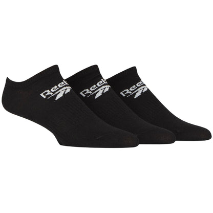 Black - Front - Reebok Mens Logo Low Cut Trainer Socks (Pack of 3)