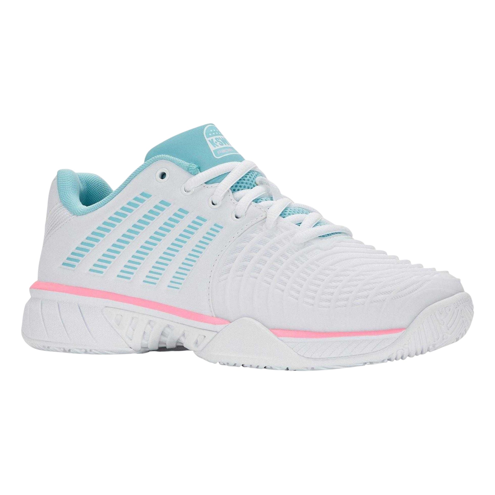 White-Neon Pink - Front - K-Swiss Womens-Ladies Express Light 3 Padel Shoes