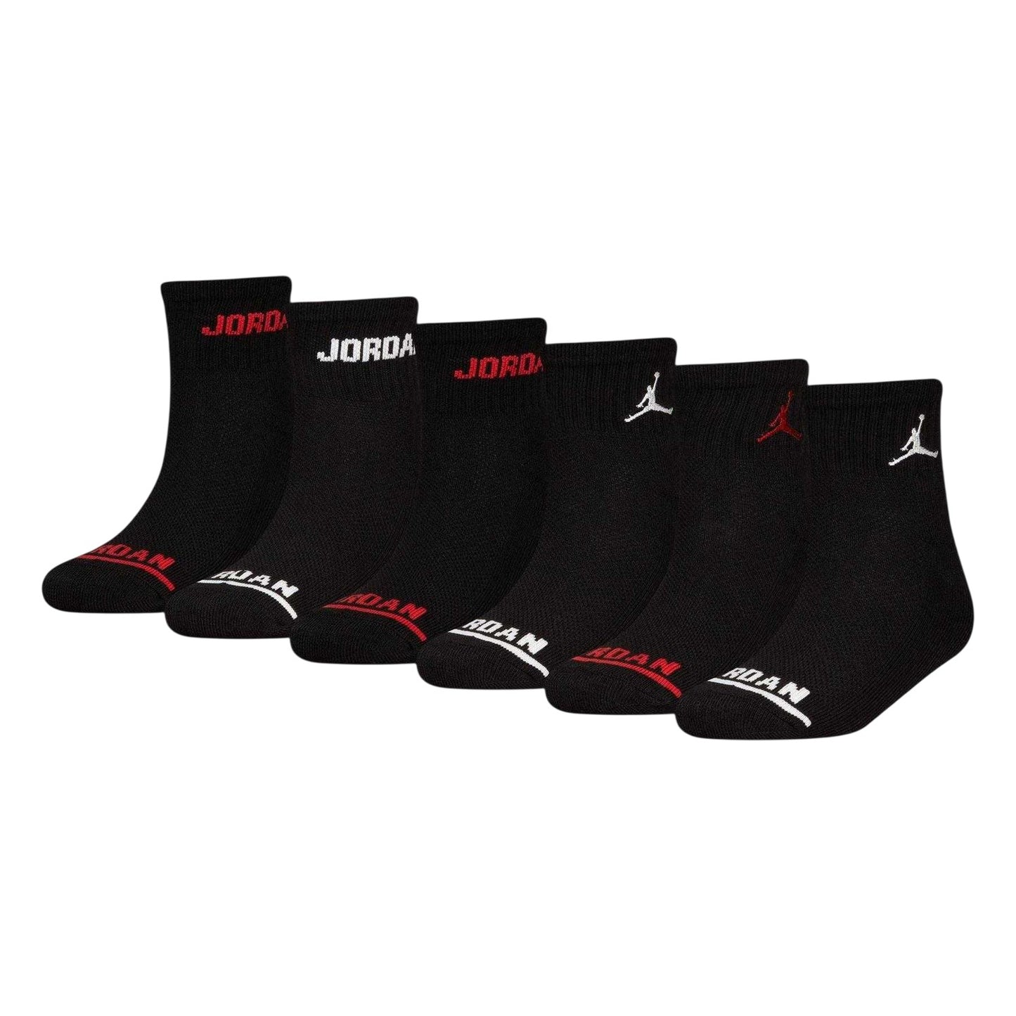Black - Front - Nike Childrens-Kids Logo Trainer Socks (Pack of 6)
