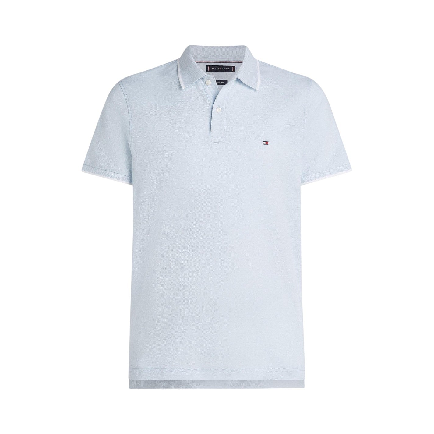 Breezy Blue - Front - Tommy Hilfiger Mens Regular Polo Shirt