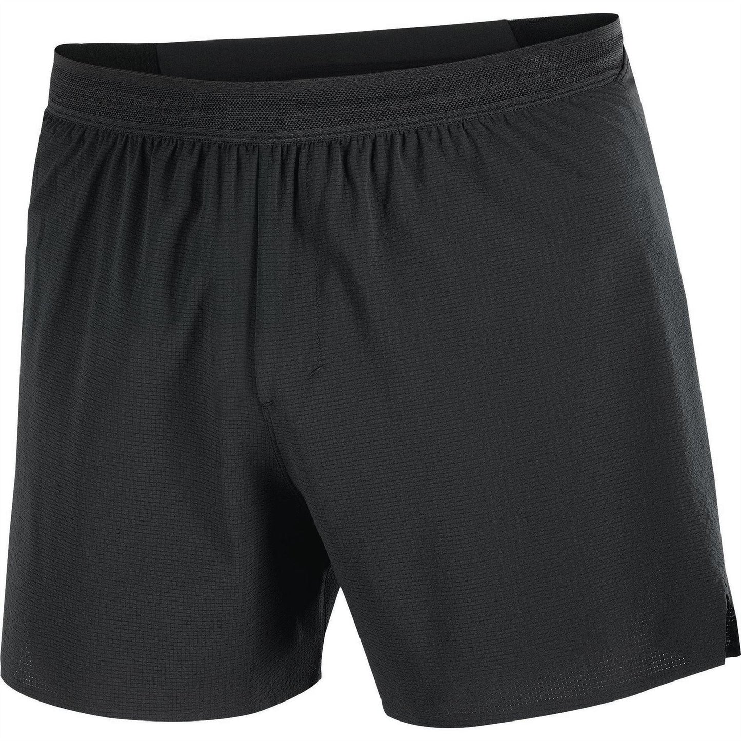 Black - Front - Salomon Mens Aero Stow 5 Lightweight Running Shorts