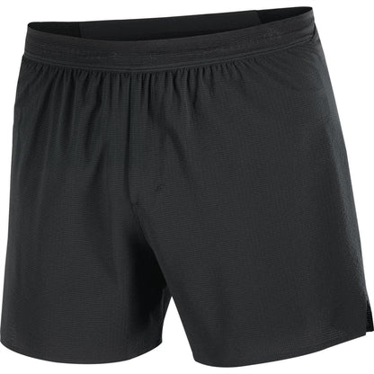 Black - Front - Salomon Mens Aero Stow 5 Lightweight Running Shorts
