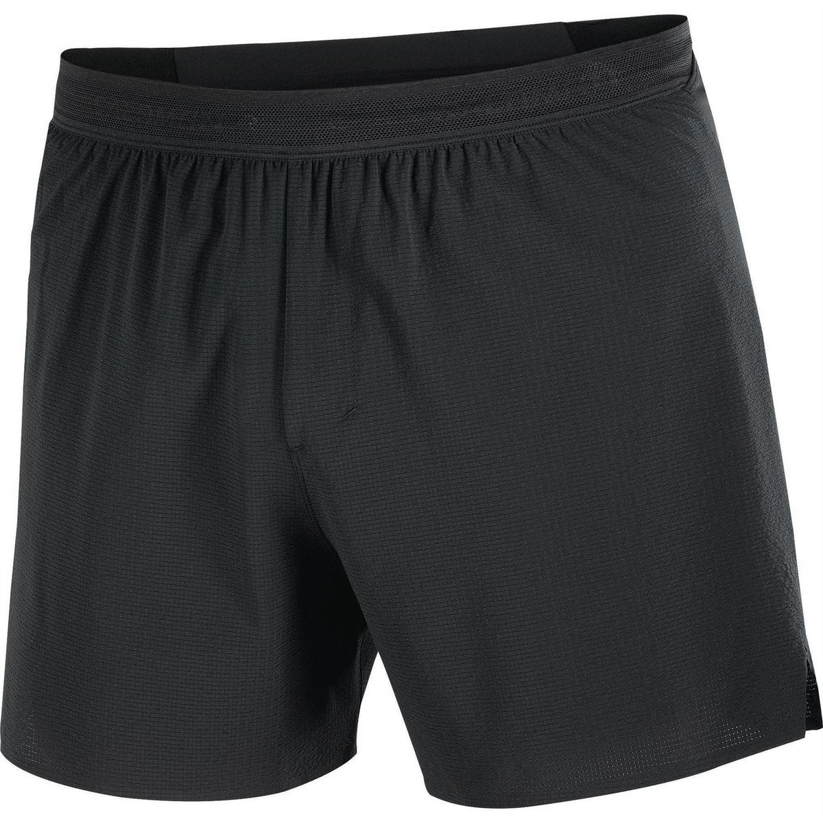Black - Front - Salomon Mens Aero Stow 5 Lightweight Running Shorts