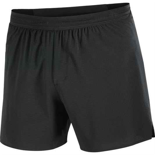 Black - Front - Salomon Mens Aero Stow 5 Lightweight Running Shorts