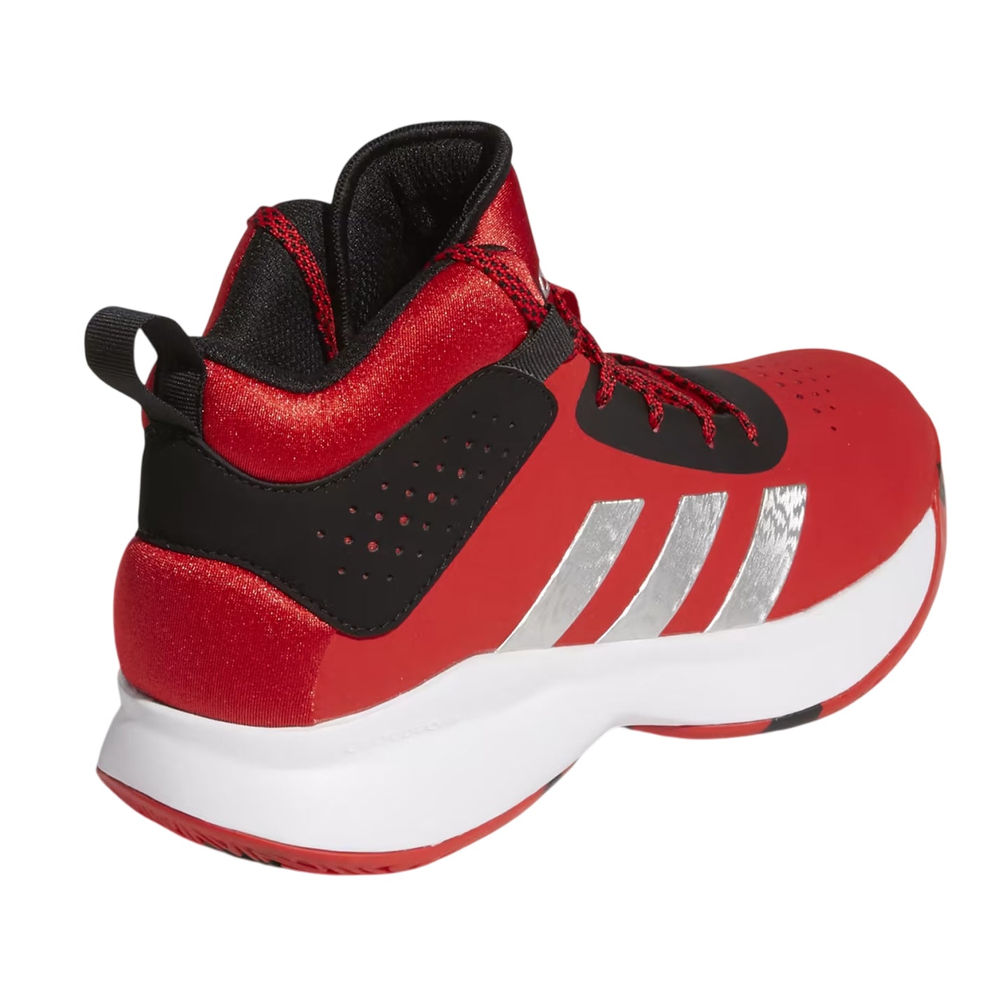 Red - Back - Adidas Womens-Ladies Cross Stripes Lace Up Trainers