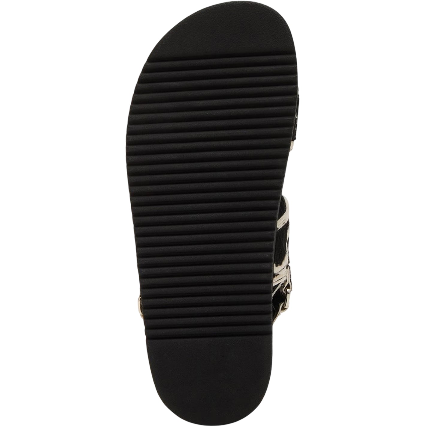 Black-White - Side - Steve Madden Womens-Ladies Mona Cow Print Leather Sandals