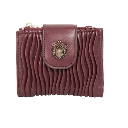 Burgundy - Front - Dune London Kearton Textured Coin Purse
