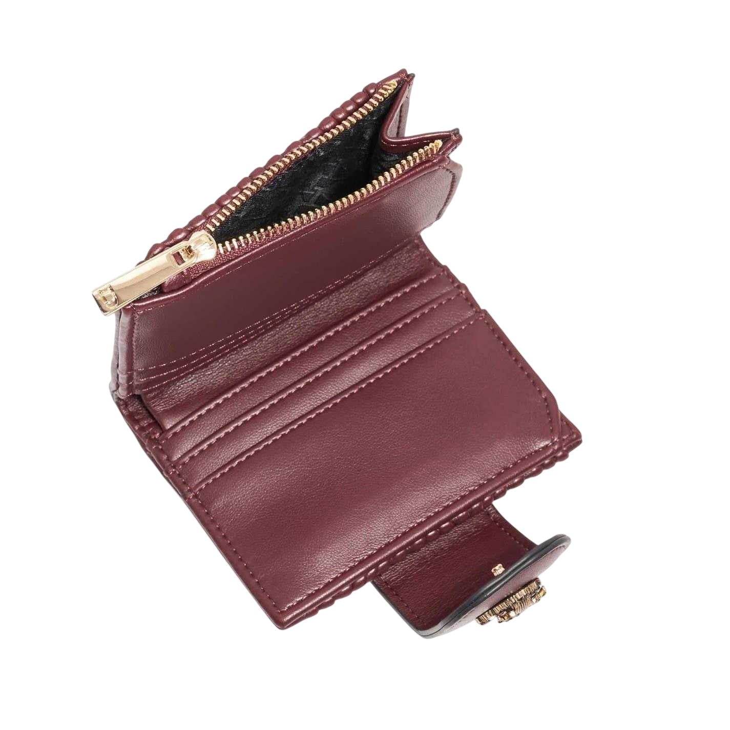 Burgundy - Side - Dune London Kearton Textured Coin Purse