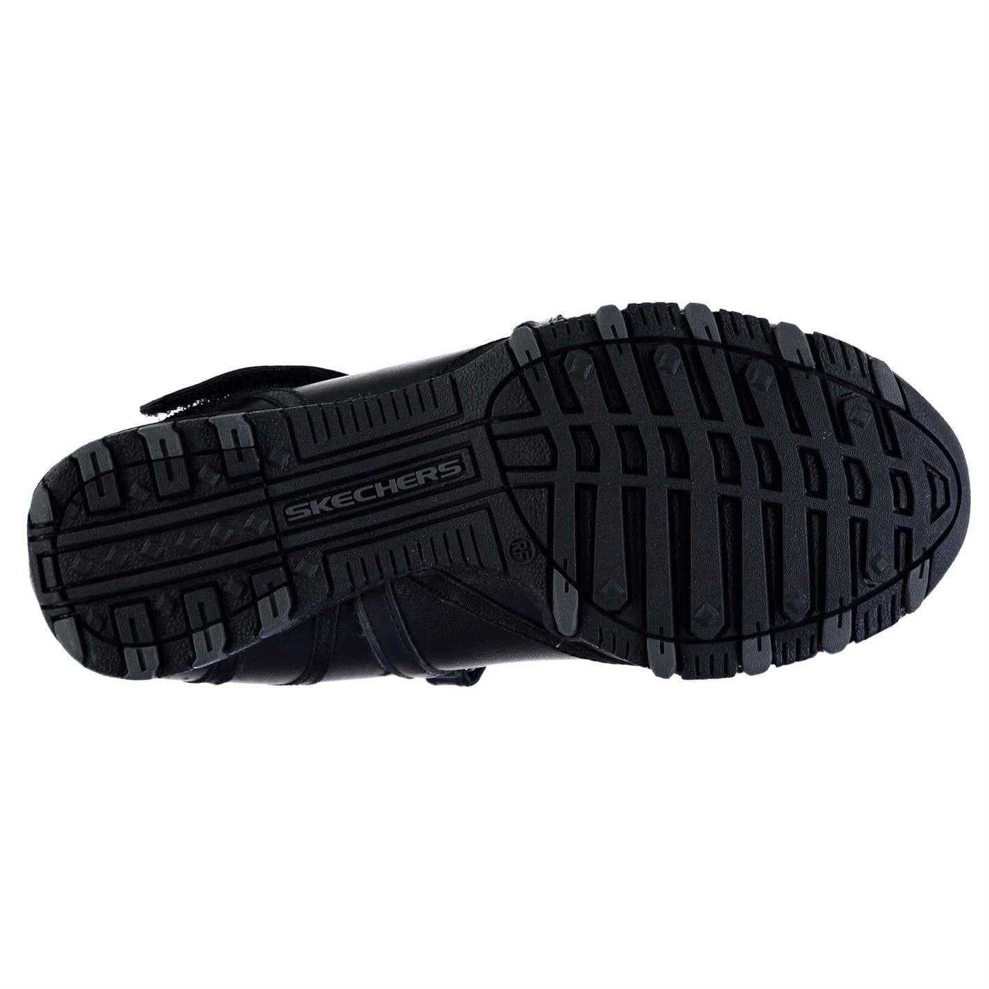 Black - Back - Skechers Womens-Ladies Riboneer Leather Memory Foam Shoes