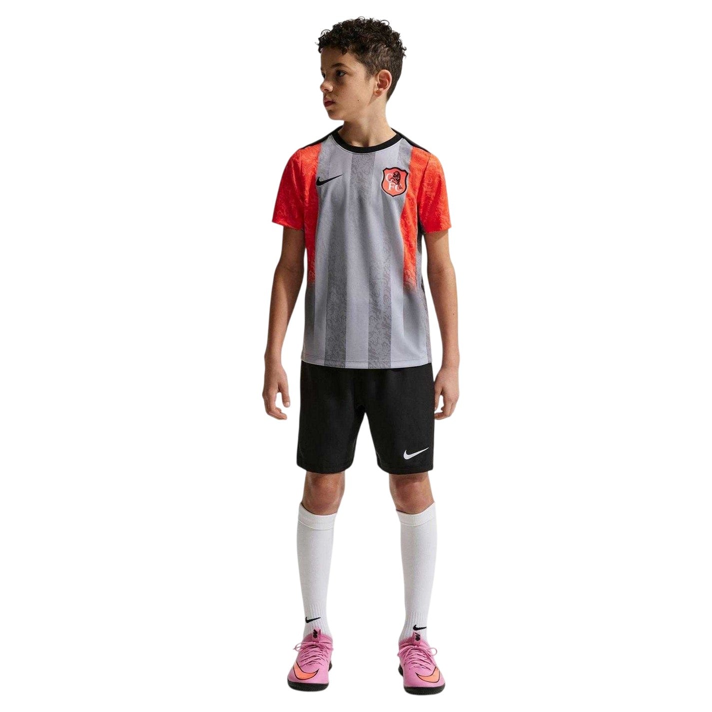 Grey-Orange - Lifestyle - Nike Childrens-Kids Pre Match 25-26 Chelsea FC Football Jersey