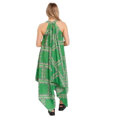 Green - Back - Violet Romance Womens-Ladies Halter Neck Midi Dress
