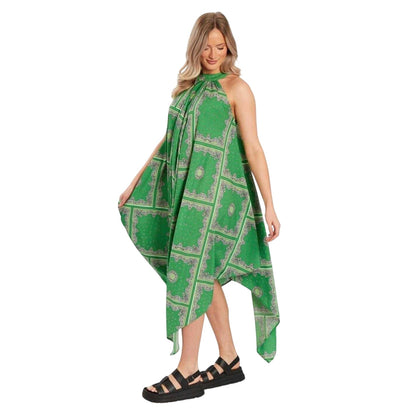 Green - Front - Violet Romance Womens-Ladies Halter Neck Midi Dress