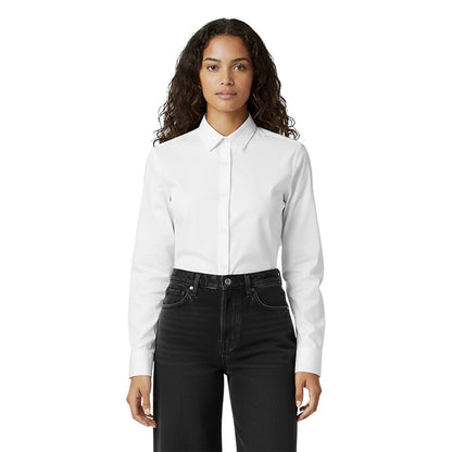 White - Side - Diesel Womens-Ladies Gisy Out Long-Sleeved Shirt