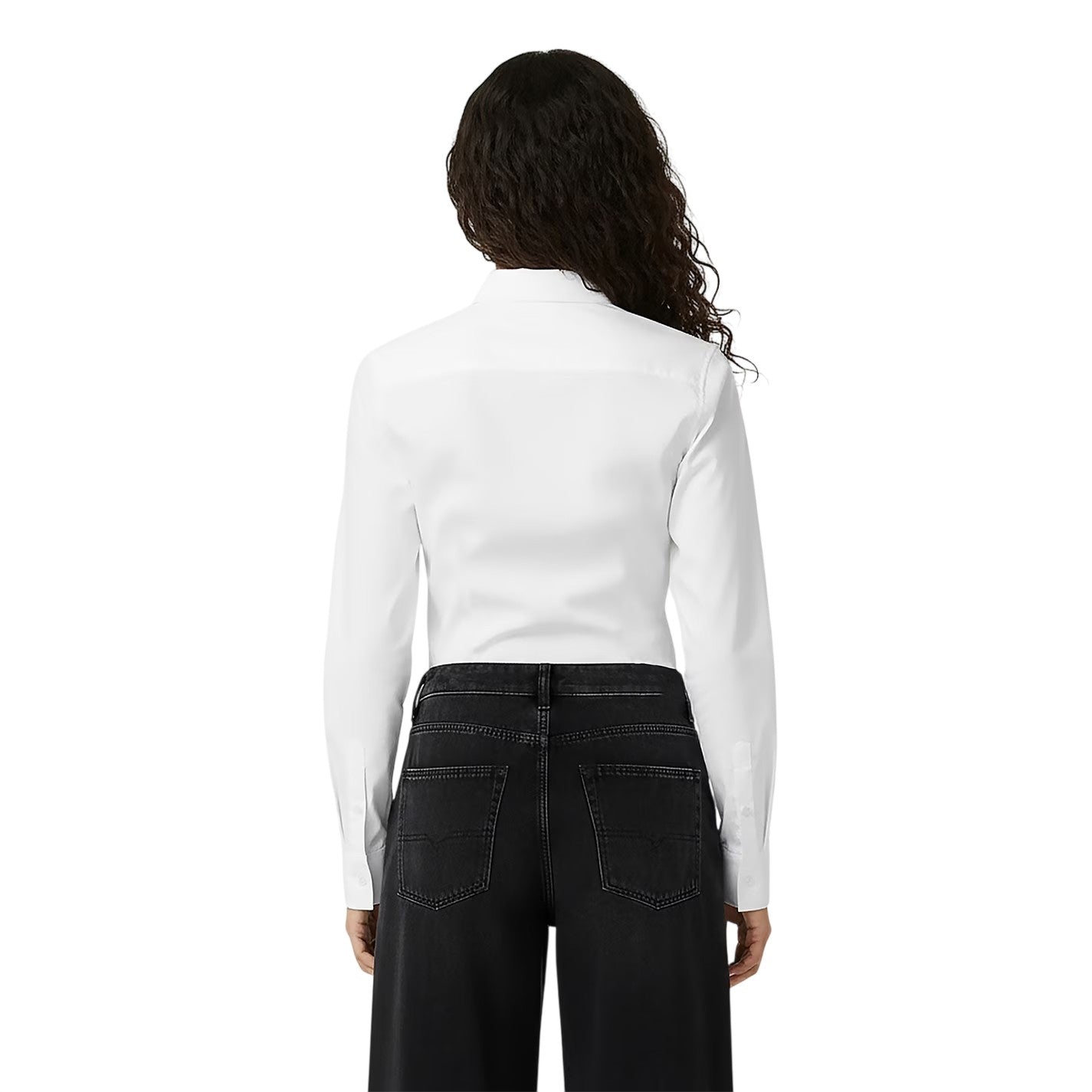 White - Lifestyle - Diesel Womens-Ladies Gisy Out Long-Sleeved Shirt