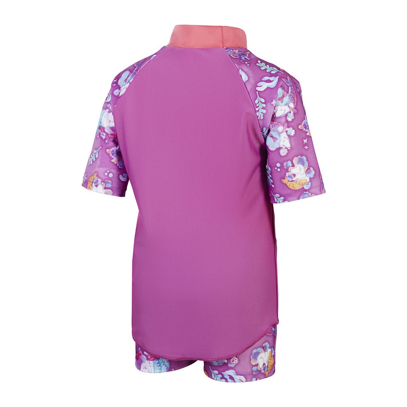 Pink - Back - Speedo Girls Sealife Rash Top